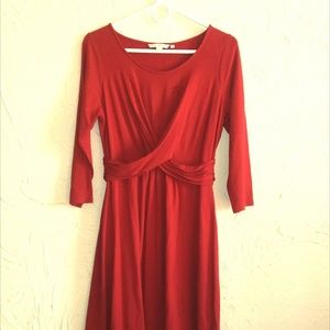 Boden sz 10 3/4 sleeves red dress